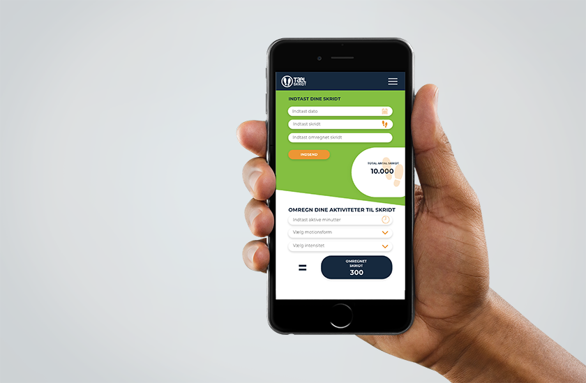 HåndmMobil Person tracker skridt med mobilapp